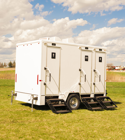 mice portable toilet in a field